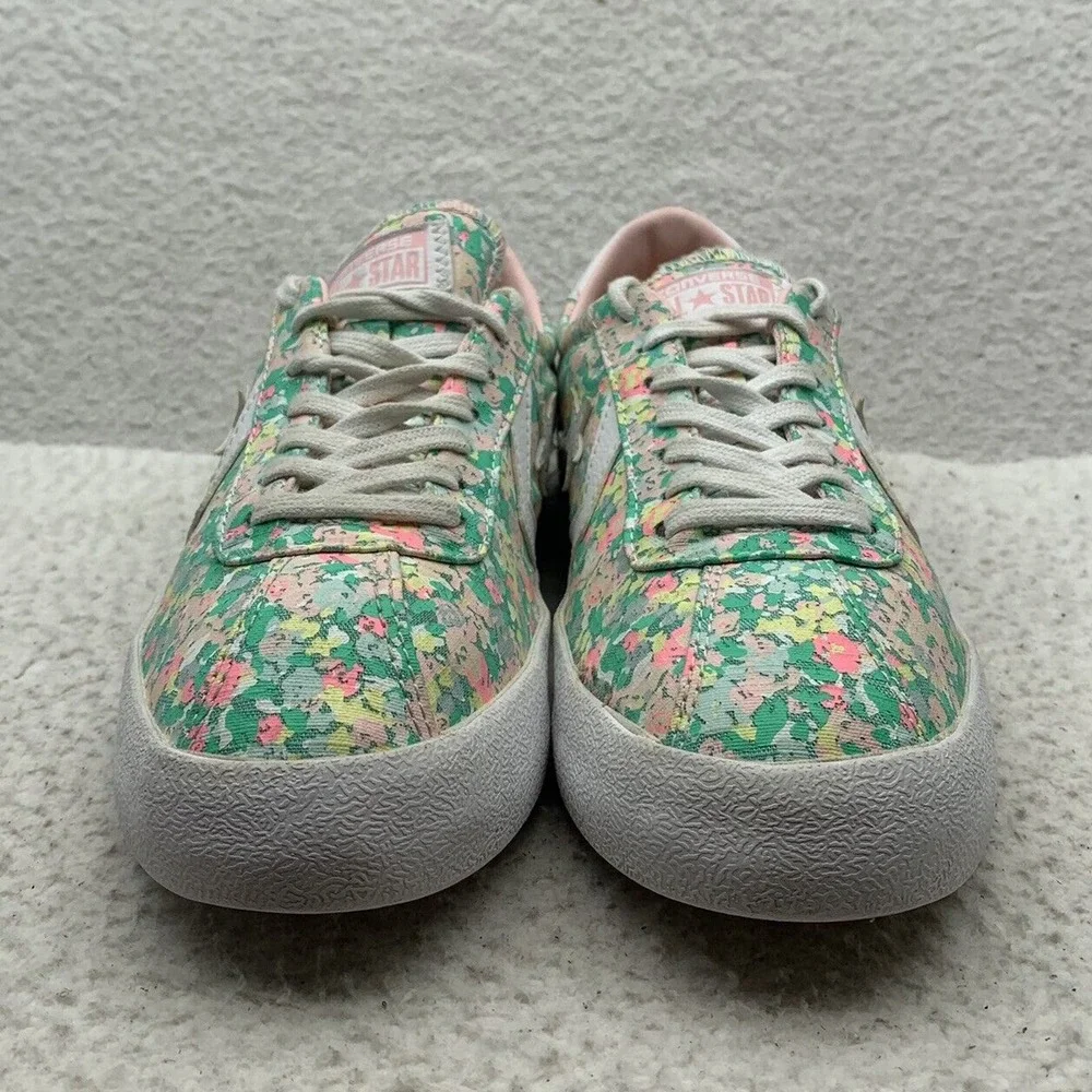 Converse‎ Low Top Sneakers Womens 9 Green Pink Floral Colorful Shoes 555951C